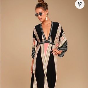 Cotton black maxi dress